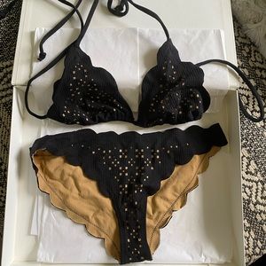 Marysia Laser Cut Bikini tip and bottom XS